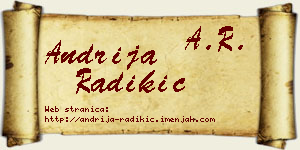 Andrija Radikić vizit kartica
